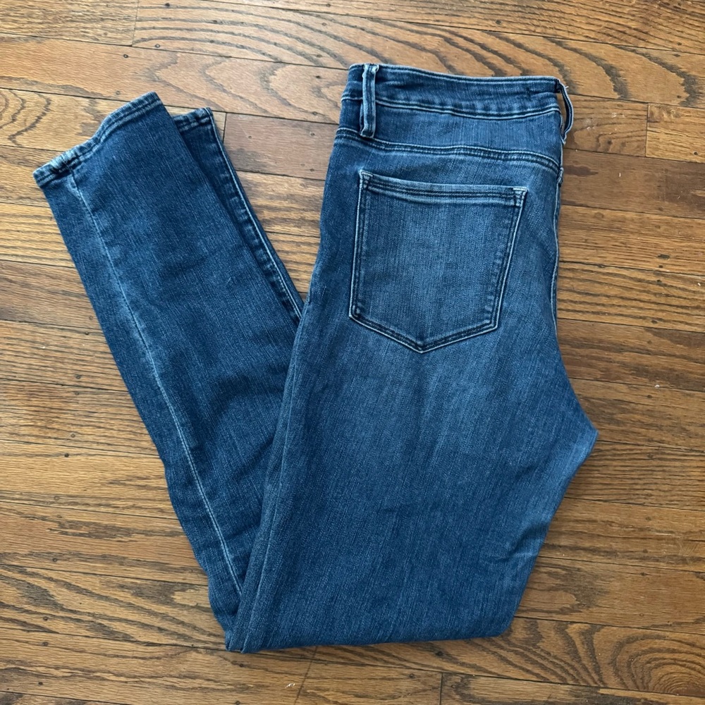 Athleta Sculptek Skinny Jean Dark Blue Wash 8 EUC